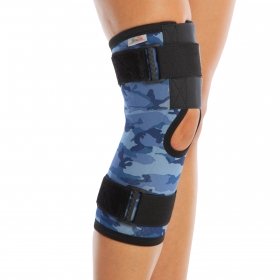 PATELLA & LIGAMENT HINGE SUPPORTED KNEE BRACE-OPEN UPPER PART-CAMOUFLAGE