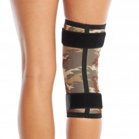 PATELLA & LIGAMENT HINGE SUPPORTED KNEE BRACE-OPEN UPPER PART-CAMOUFLAGE