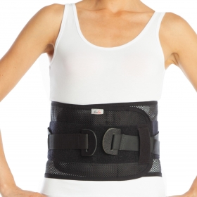 LUMBOSTAD CORSET WITH SEMI-RIGID PLASTIC LUMBAR SUPPORT